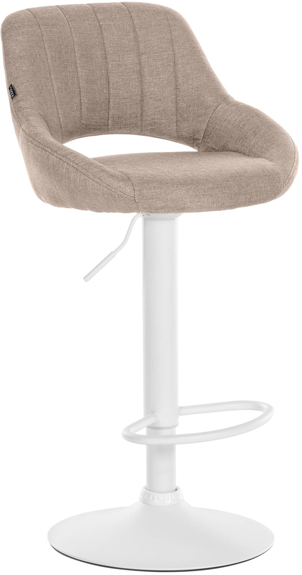 Barhocker Milet Stoff wei� - taupe