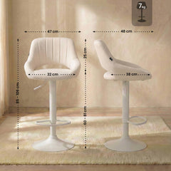 Barhocker Milet Stoff wei� - creme