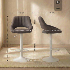 Barhocker Milet Stoff weiß - braun