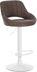 Barhocker Milet Stoff weiß - braun
