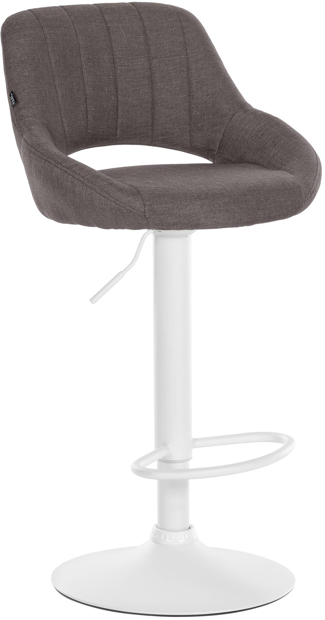 Barhocker Milet Stoff wei� - dunkelgrau