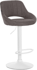Barhocker Milet Stoff wei� - dunkelgrau