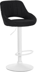 Barhocker Milet Stoff wei� - schwarz