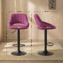 Barhocker Milet Stoff schwarz - lila