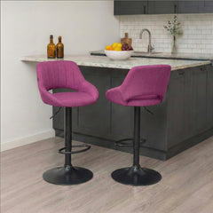 Barhocker Milet Stoff schwarz - lila