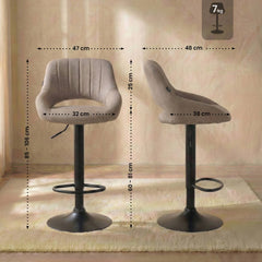 Barhocker Milet Stoff schwarz - taupe