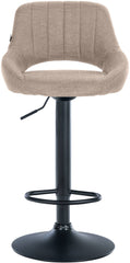 Barhocker Milet Stoff schwarz - taupe