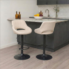 Barhocker Milet Stoff schwarz - creme