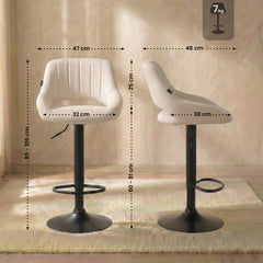 Barhocker Milet Stoff schwarz - creme