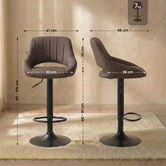 Barhocker Milet Stoff schwarz - braun