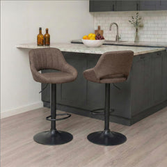 Barhocker Milet Stoff schwarz - braun