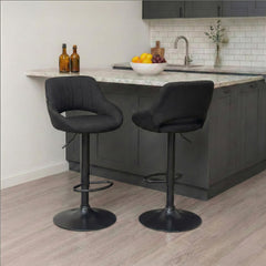 Barhocker Milet Stoff schwarz - schwarz
