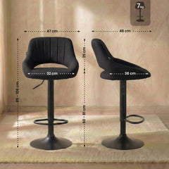 Barhocker Milet Stoff schwarz - schwarz