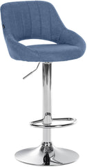 Barhocker Milet Stoff chrom - blau