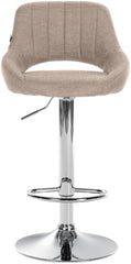 Barhocker Milet Stoff chrom - taupe