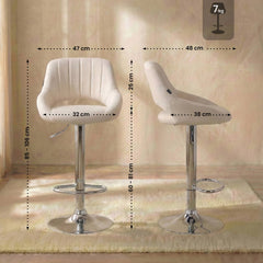 Barhocker Milet Stoff chrom - creme
