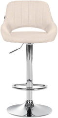 Barhocker Milet Stoff chrom - creme