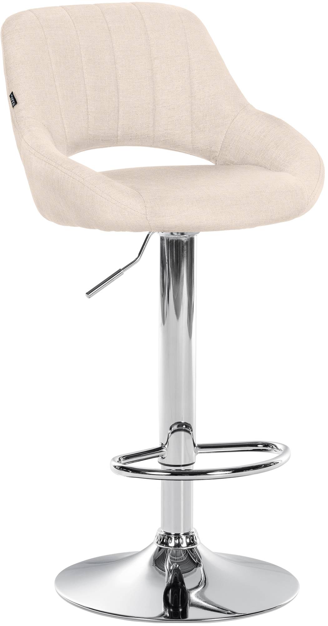 Barhocker Milet Stoff chrom - creme