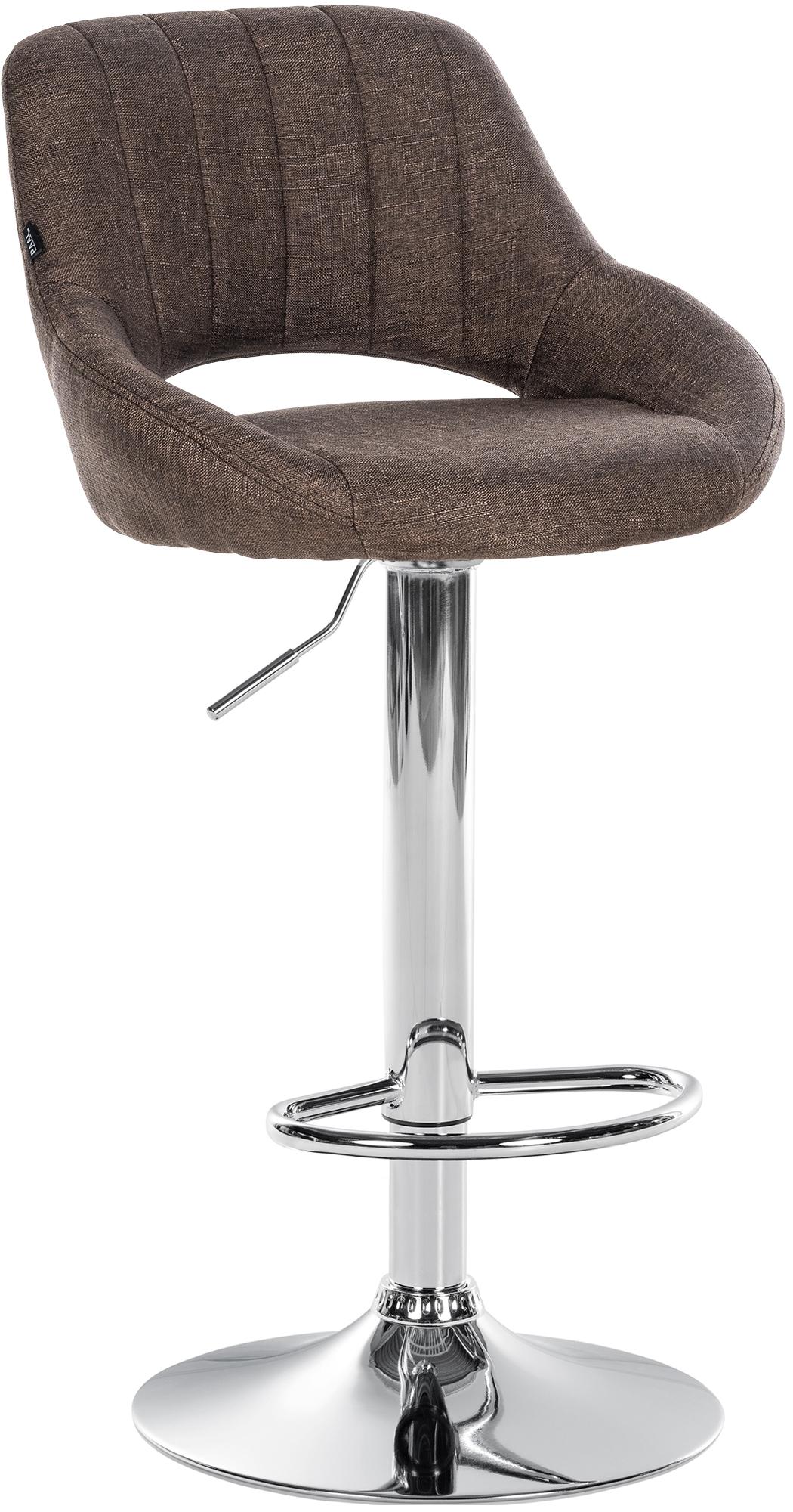Barhocker Milet Stoff chrom - braun