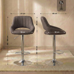 Barhocker Milet Stoff chrom - braun