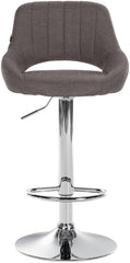 Barhocker Milet Stoff chrom - dunkelgrau