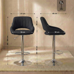 Barhocker Milet Stoff chrom - schwarz