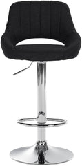 Barhocker Milet Stoff chrom - schwarz