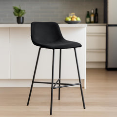 Barhocker Altona Samt - schwarz