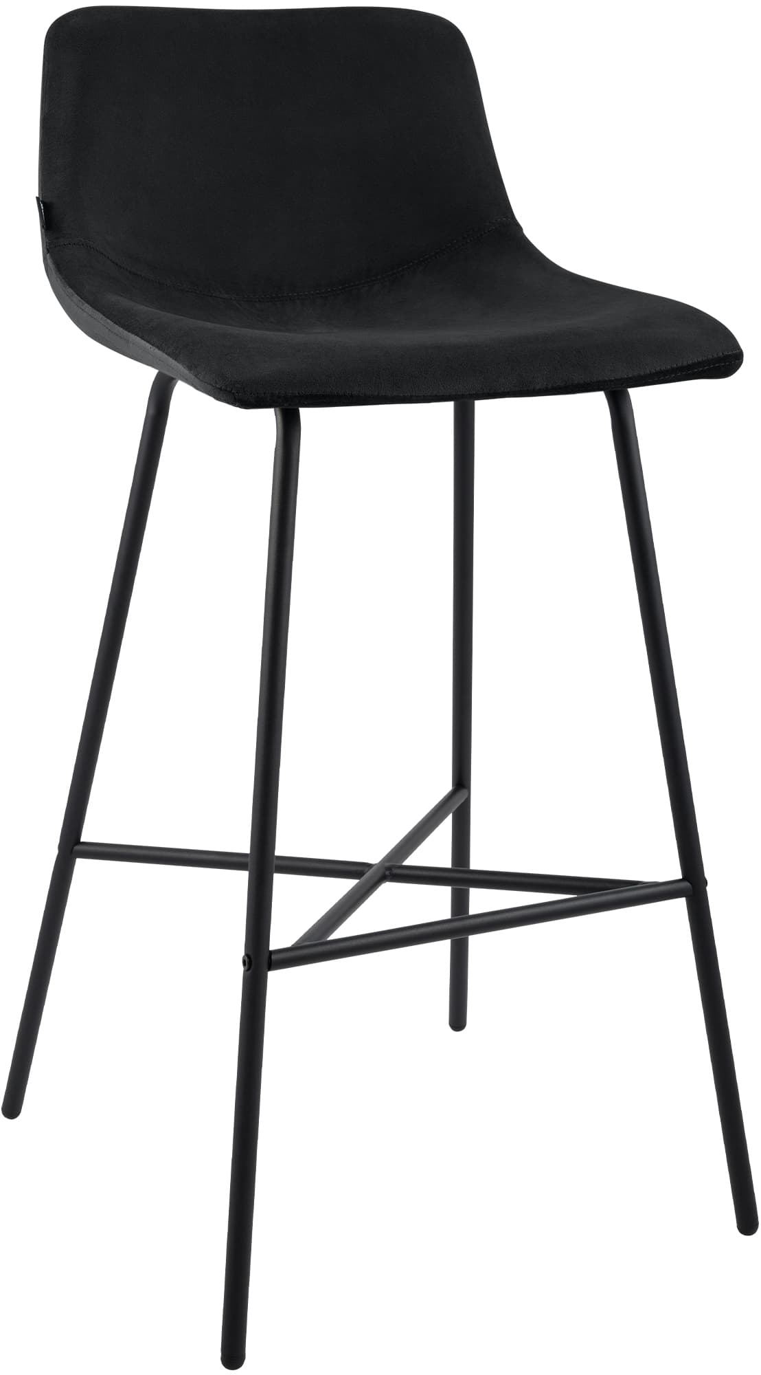 Barhocker Altona Samt - schwarz