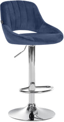 Barhocker Milet Samt chrom - blau