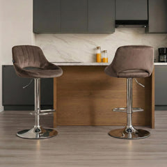Barhocker Milet Samt chrom - braun