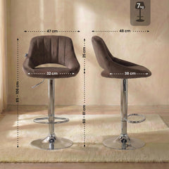 Barhocker Milet Samt chrom - braun