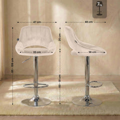 Barhocker Milet Samt chrom - creme