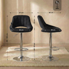 Barhocker Milet Samt chrom - schwarz