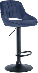 Barhocker Milet Samt schwarz - blau