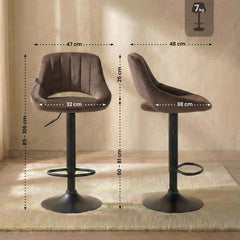 Barhocker Milet Samt schwarz - braun