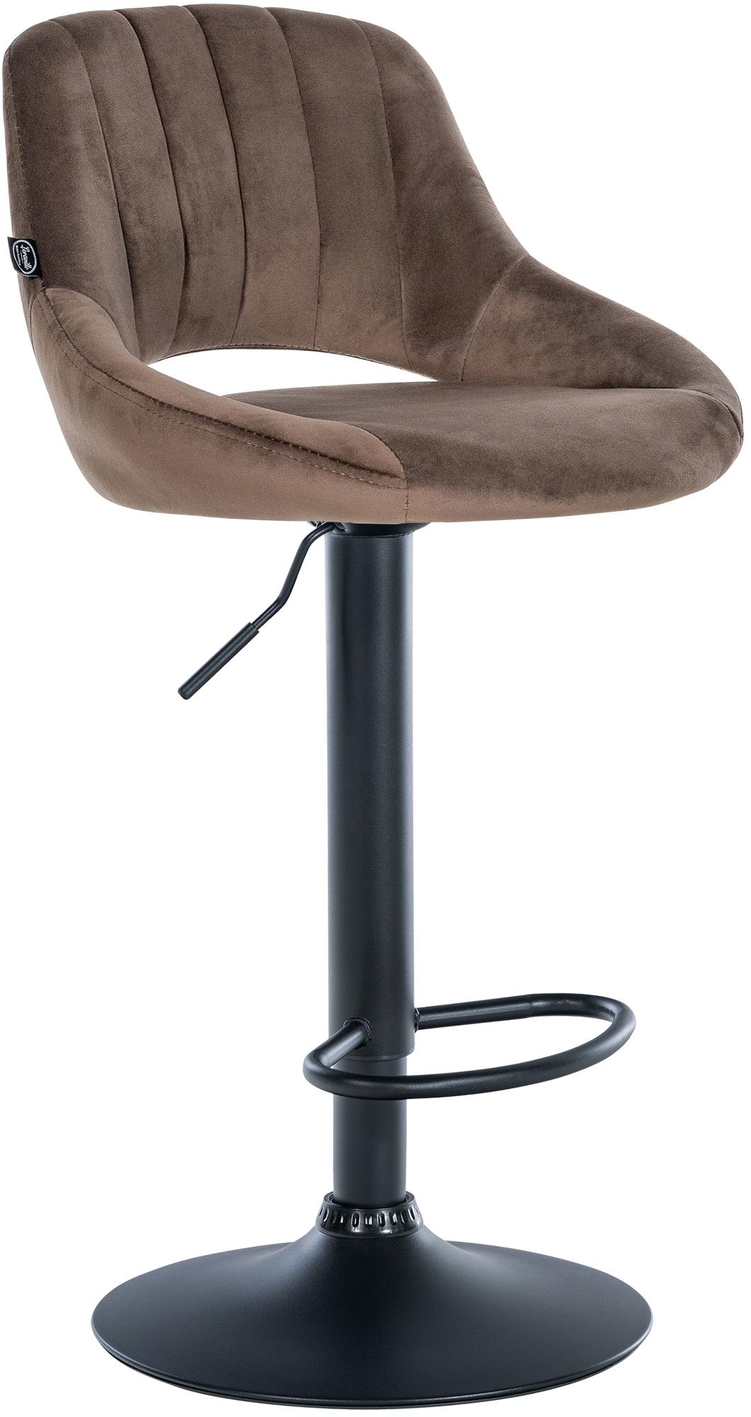 Barhocker Milet Samt schwarz - braun