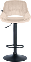 Barhocker Milet Samt schwarz - creme
