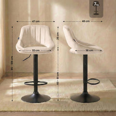Barhocker Milet Samt schwarz - creme