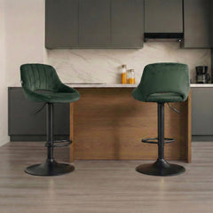 Barhocker Milet Samt schwarz - gr�n