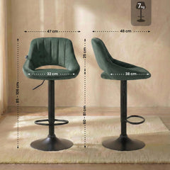 Barhocker Milet Samt schwarz - gr�n