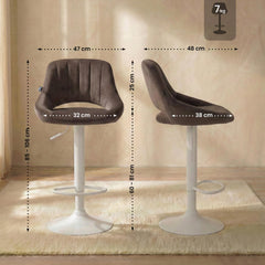 Barhocker Milet Samt wei� - braun