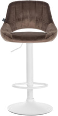 Barhocker Milet Samt wei� - braun
