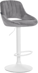 Barhocker Milet Samt wei� - dunkelgrau