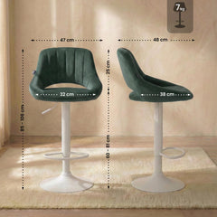 Barhocker Milet Samt wei� - gr�n