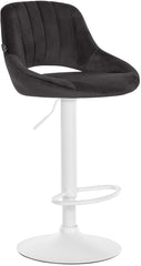 Barhocker Milet Samt wei� - schwarz