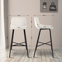 Barhocker Altona Samt - creme