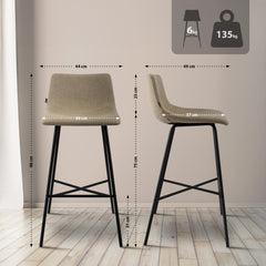 Barhocker Altona Stoff - taupe