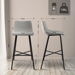 Barhocker Altona Stoff - grau
