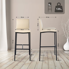 Barhocker Freeport Kunstleder B - creme